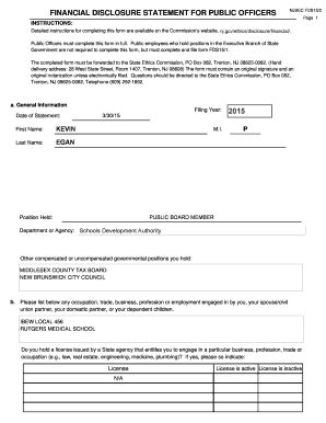Fillable Online FINANCIAL DISCLOSURE STATEMENT FOR PUBLIC OFFICERS Fax ...
