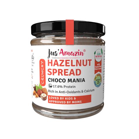 Jus'Amazin Hazelnut Spread Crunchy - Trans Fat Free | Plant-Based ...