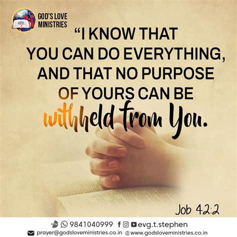 Job 42:2 :: God's Love Ministries - Today's Promise