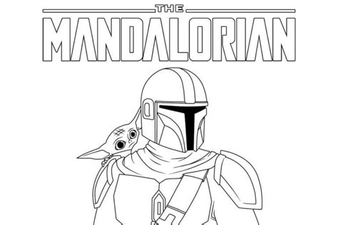 Mandalorian With Baby Yoda coloring page - Download, Print or Color ...