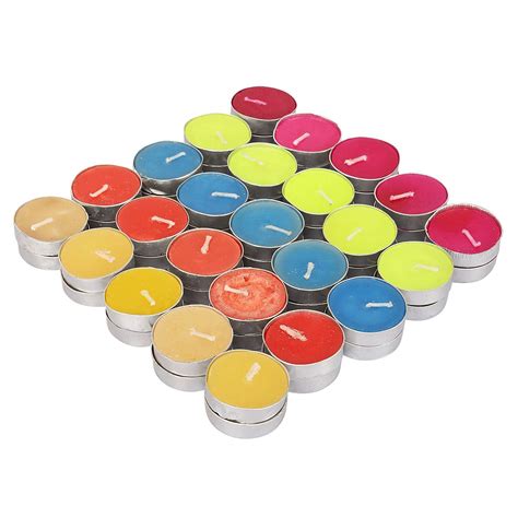 Candela Designer Scented Coloured Tealight Candles,60 Pieces : Amazon ...