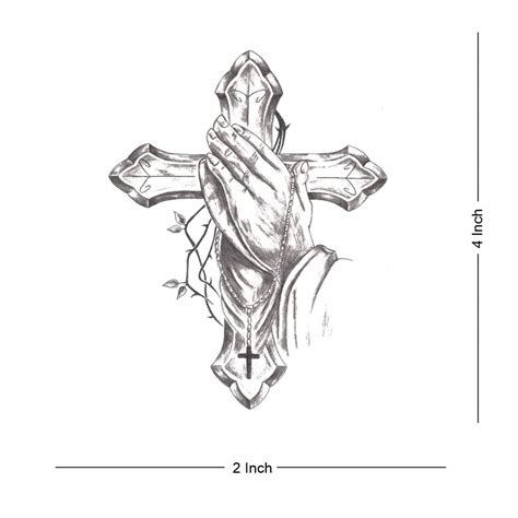 Jesus Prayer On The Cross Body Tattoo Waterproof Male and Female ...