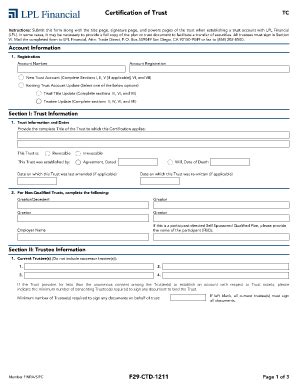 Fillable Online certification of trust chicago form Fax Email Print ...