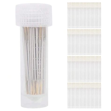 100Pcs Cross Stitch Needles Metal Large Eye Sewing Stitching Embroidery ...