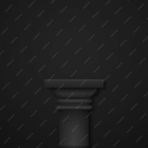 Podium noir rond luxueux dans une salle vide noire Rendu vectoriel ...