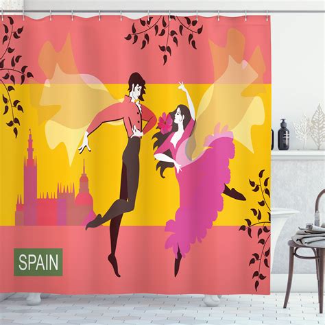 East Urban Home Travel Shower Curtain Spanish Dancer Woman and Man ...