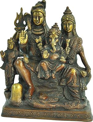Artvarko Brass Shiv Family Shiva Parvati Ganesh and Kartikeya Shiv ...
