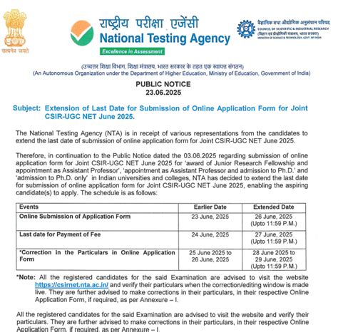 CSIR NET Application Form 2025, Online Form Extended till 26 June