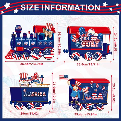 Snapklik.com : 4 Pcs 4th Of July Yard Signs Flag Day Train Outdoor Lawn ...