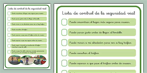 Lista de control: Seguridad vial