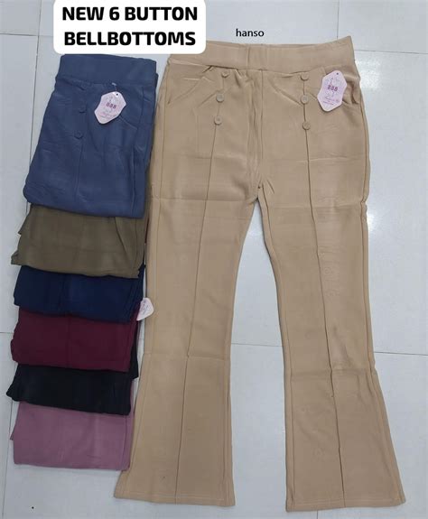 6 Buttons Bell Bottom Hanso Women Pants Supplier – Kavya Style Plus