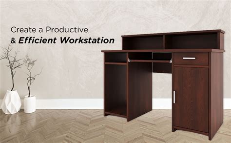 Nilkamal Aldrich Engineered Wood Computer Table | Study Table with 4 ...