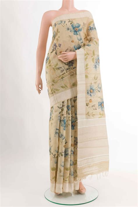 Beige Tussar Saree – Nalli Silk Sarees Pvt Ltd