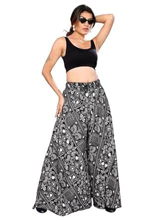 Buy VJ Fashion Women's Printed Flared Palazzo Pants with High Waist ...