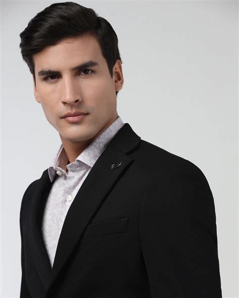 Buy Black Textured Blazer - Chris Online