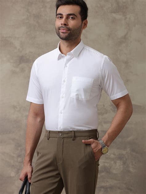 Ramraj Men 100% Cotton White Shirt Luxor