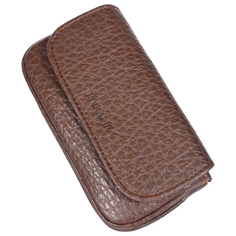 Sassora Genuine Leather Unisex Keycase & Coin Pouch (Brown)