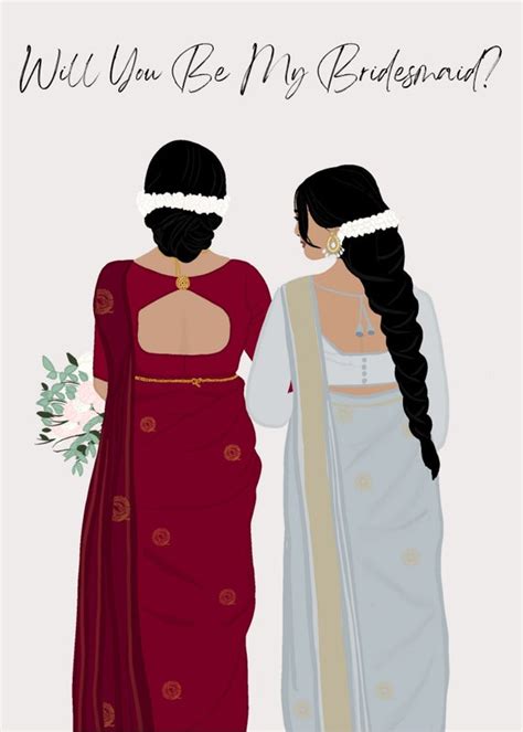 Buy Bridesmaid Proposal Cards Saree Online in India - Etsy