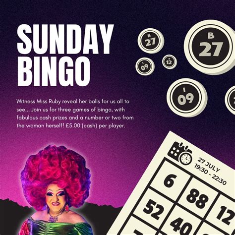 MISS RUBYS SUNDAY BINGO @ ELECTRIC CHAPEL, 10 Waterloo Road, LE10 0QJ ...