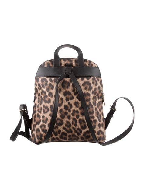 Michael Kors Cheetah Print Leather Backpack - Brown Backpacks, Handbags ...