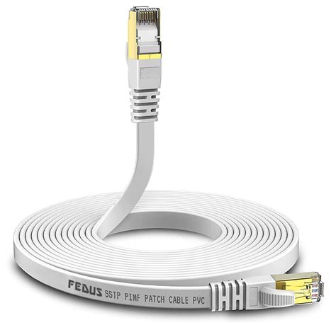 FEDUS Cat7 Ethernet Cable, Pure Copper Flat RJ45 LAN Cable Cable 10 ...