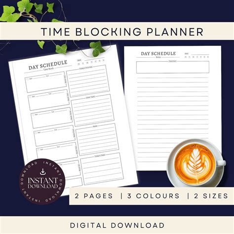 Image result for Time Block Daily Printable