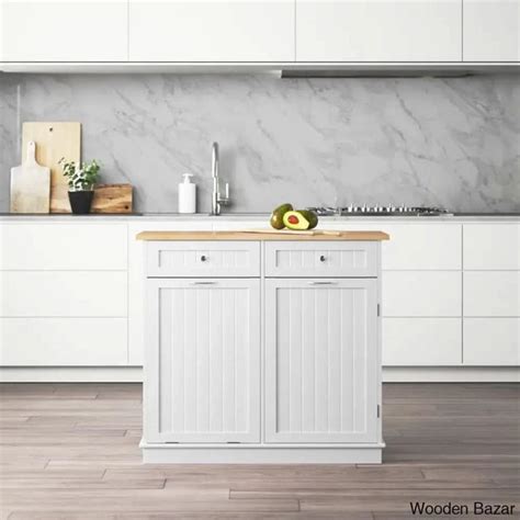 Algaba Solid Wood Top Kitchen Island Kitchen trolley cart cabinet kitc