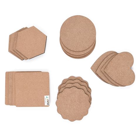 IVEI MDF Board DIY Coasters Mixed shapes - Set of 20 – I Value Every Idea