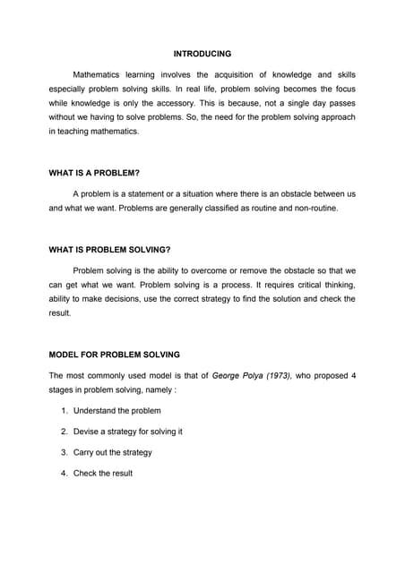 Image result for Mathematics as Problem Solving PDF