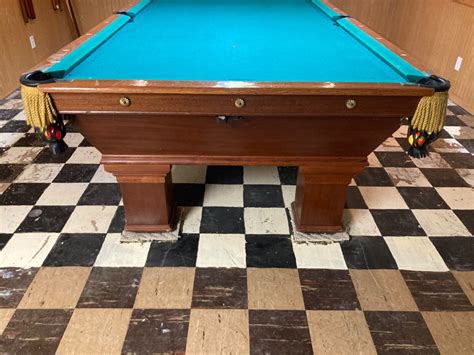 Brunswick-Balke-Collender Co. Monarch Cushion Pool Table - Oak-Leather ...
