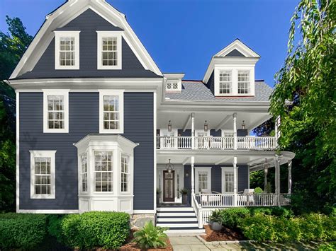 Blue Exterior House Paint Colors Sherwin Williams Benjamin Moore Hale