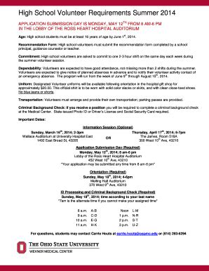 Fillable Online medicalcenter osu Medical Center application packet ...