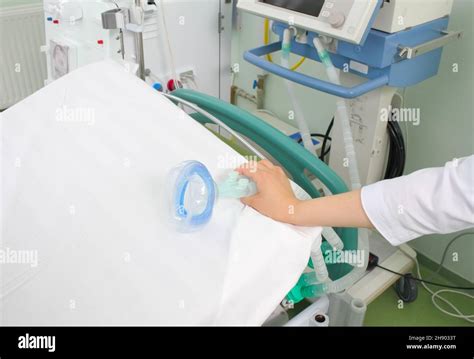 Female gas passer ready to patient admission after the surgery in the ...