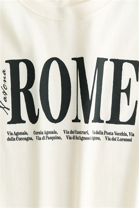 Printed T-shirt - Cream/Rome - Ladies | H&M IN