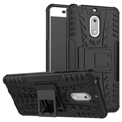 MOBIHUB®Tough Dual Layer Armor Case with Flip Stand for Nokia 2.1 Black ...