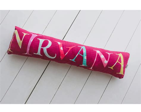 Bolster Name Pillow, Embroidered - Maroon – Masaya Home