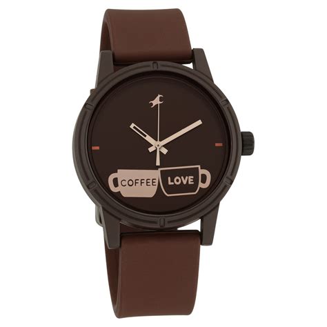 Buy Online Fastrack Tees Quartz Analog Brown Dial Silicone Strap Watch ...