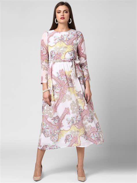 Women's White Georgette Dress – Stylestone