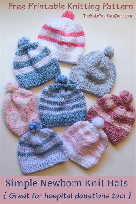 Printable Knitted Hat Patterns For Kids - Tedy Printable Activities