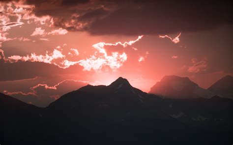 Download wallpaper 3840x2400 mountain, clouds, dark, darkness, outlines ...