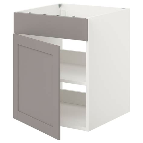 ENHET base cabinet for hob w door, white/grey frame, 60x62x75 cm (235 ...