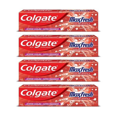 Colgate Maxfresh Spicy Fresh Red Gel Toothpaste, 150g (Pack of 4 ...