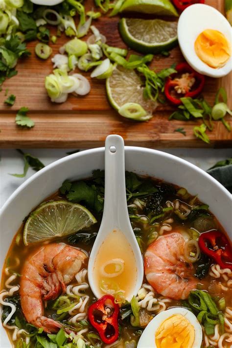 Lime Chili Shrimp Ramen with Nourishing Coconut Broth