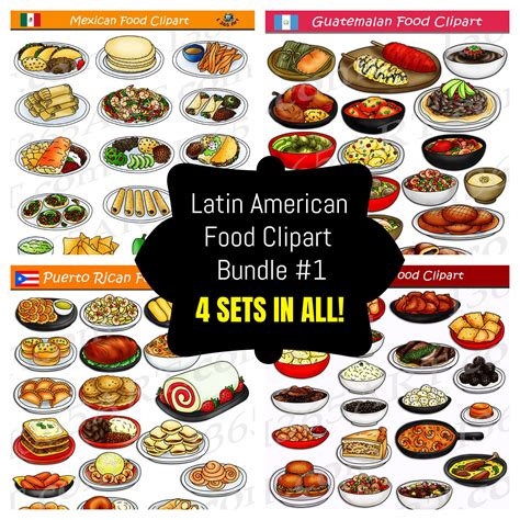 Latin American Food Clipart Bundle #1 – Get 4 Sets in all! - Clipart 4 ...