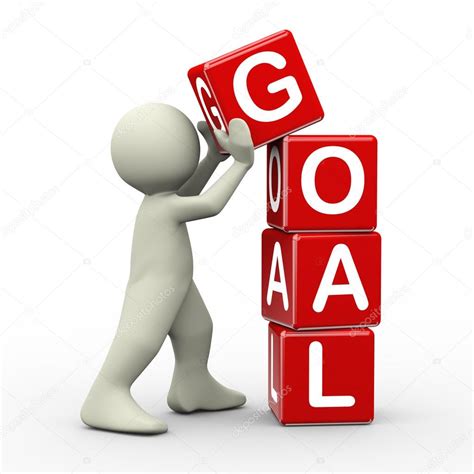 3d man placing goal cubes Stock Photo by ©nasirkhan 59674893