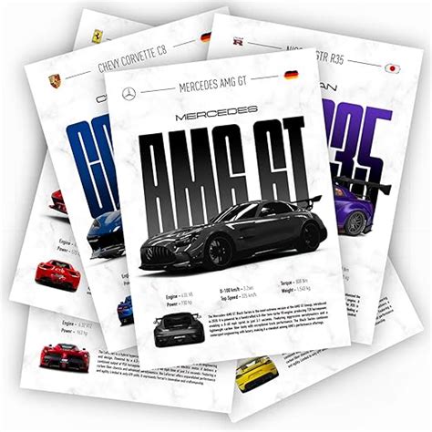 Thepaper9store Pack of 10 - Sports Car Posters | Premium 300 GSM | A4 ...