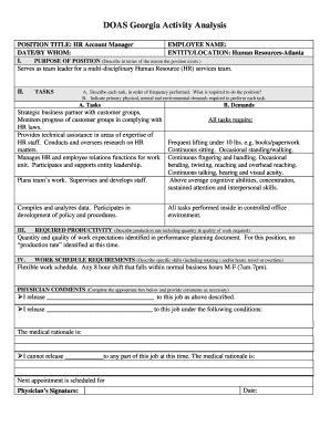 DOAS Georgia Activity Analysis - Fill and Sign Printable Template Online