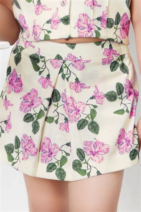 Cream with Floral Print Top and Divider Skirt for Girls – Seasons Chennai