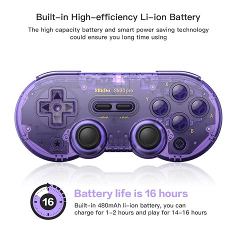 Buy 8Bitdo SN30 Pro Wireless Bluetooth Controller with Joysticks Rumble ...