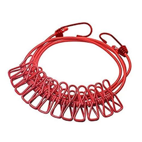 KARMBHUVI Multi Functional Portable Drying Rope with 12 Clips and 2 ...